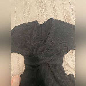 Nordstrom Plisse Black Midi Dress